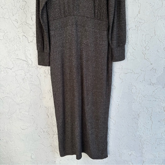 ANTHROPOLOGIE Daily Practice Dress Size Large Barre Midi Ribbed Long Sleeve - Picture 9 of 11